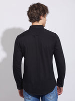 Black Moderno Fit Regular Collar Shirt for Men by Being Human Clothing