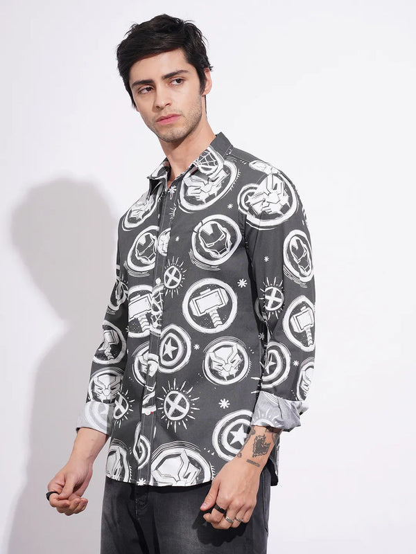 Black Slim Fit Regular Collar Men's Shirt by Being Human Clothing