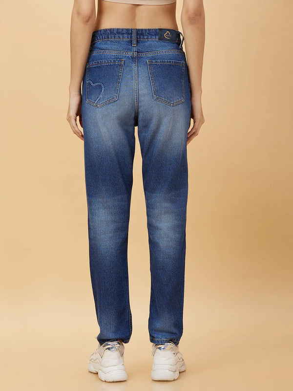 Blue Boyfriend Fit Women's Denim By Being Human Clothing