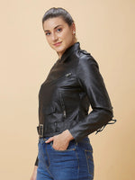 Black Boxy Fit Long Sleeve Women's Jacket By Being Human Clothing