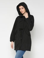 Black Easy Fit Long Sleeve Women's Jacket By Being Human Clothing