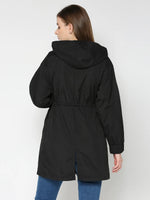 Black Easy Fit Long Sleeve Women's Jacket By Being Human Clothing