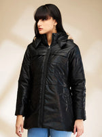 Black Slim Fit Long Sleeve Women's Jacket By Being Human Clothing